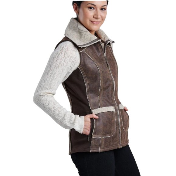 Kuhl Women's XL Dani Sherpa Vest Brown MSRP$219 Worn Once! - Picture 6 of 17